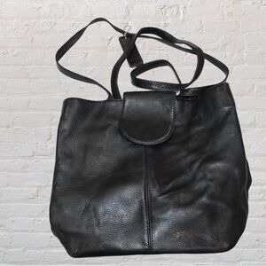 J Jill Black Leather Tote